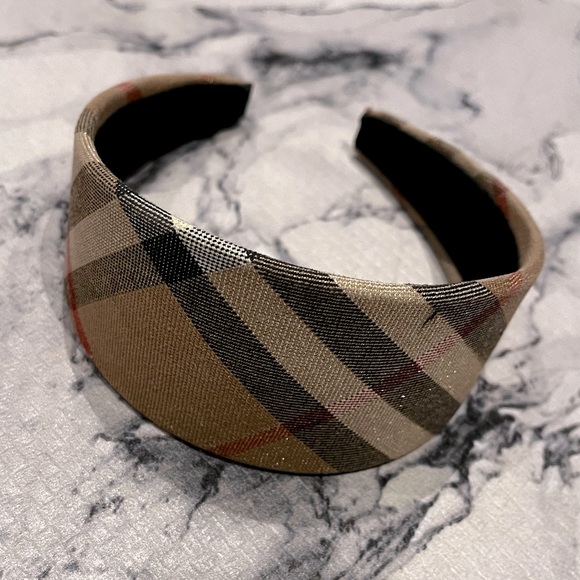 Burberry | Nova Checkered Headband | Metallic Traditional Pattern | Wide - Picture 2 of 5